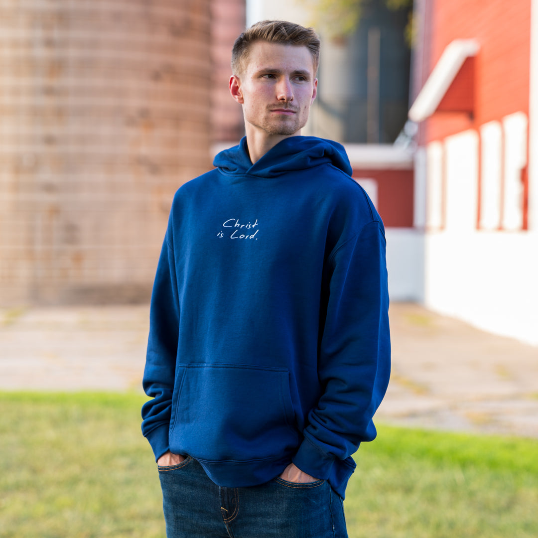 "Christ is Lord" Embroidered Oversized Hoodie