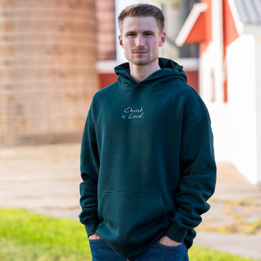 "Christ is Lord" Embroidered Oversized Hoodie