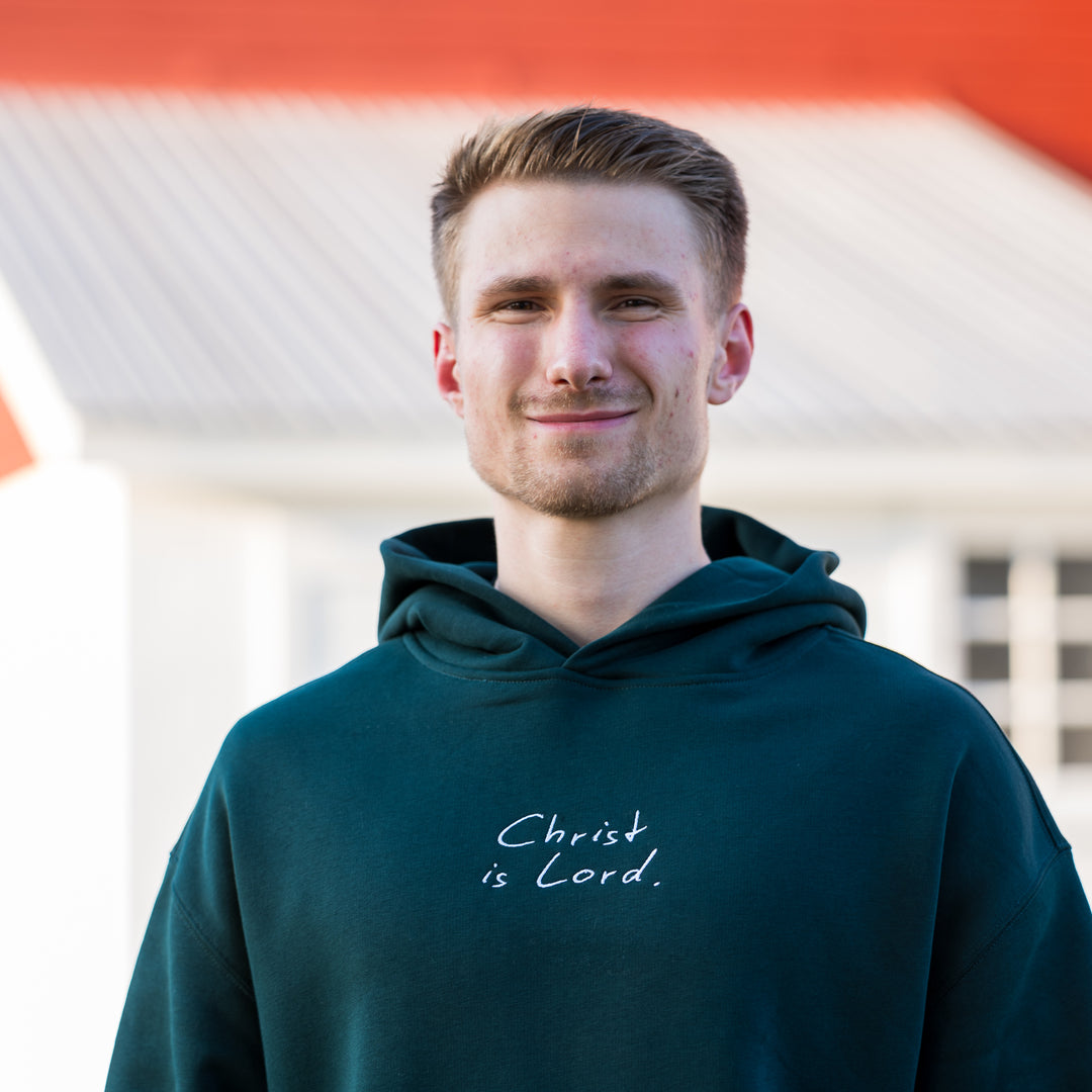 "Christ is Lord" Embroidered Oversized Hoodie