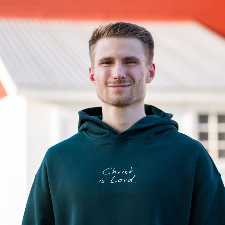 "Christ is Lord" Embroidered Oversized Hoodie