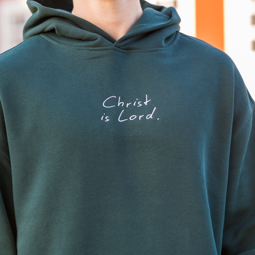 "Christ is Lord" Embroidered Oversized Hoodie
