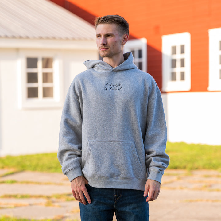 "Christ is Lord" Embroidered Oversized Hoodie