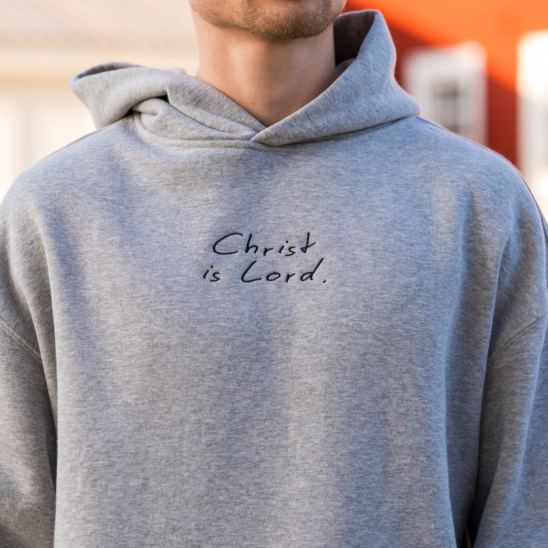 "Christ is Lord" Embroidered Oversized Hoodie