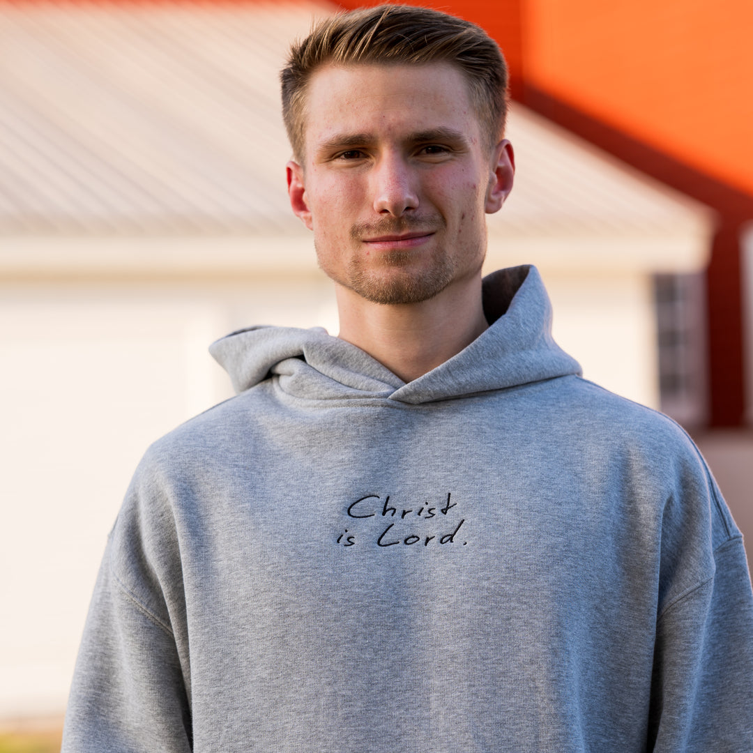 "Christ is Lord" Embroidered Oversized Hoodie