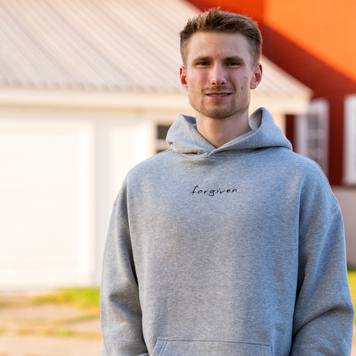 "forgiven" Embroidered Oversized Hoodie