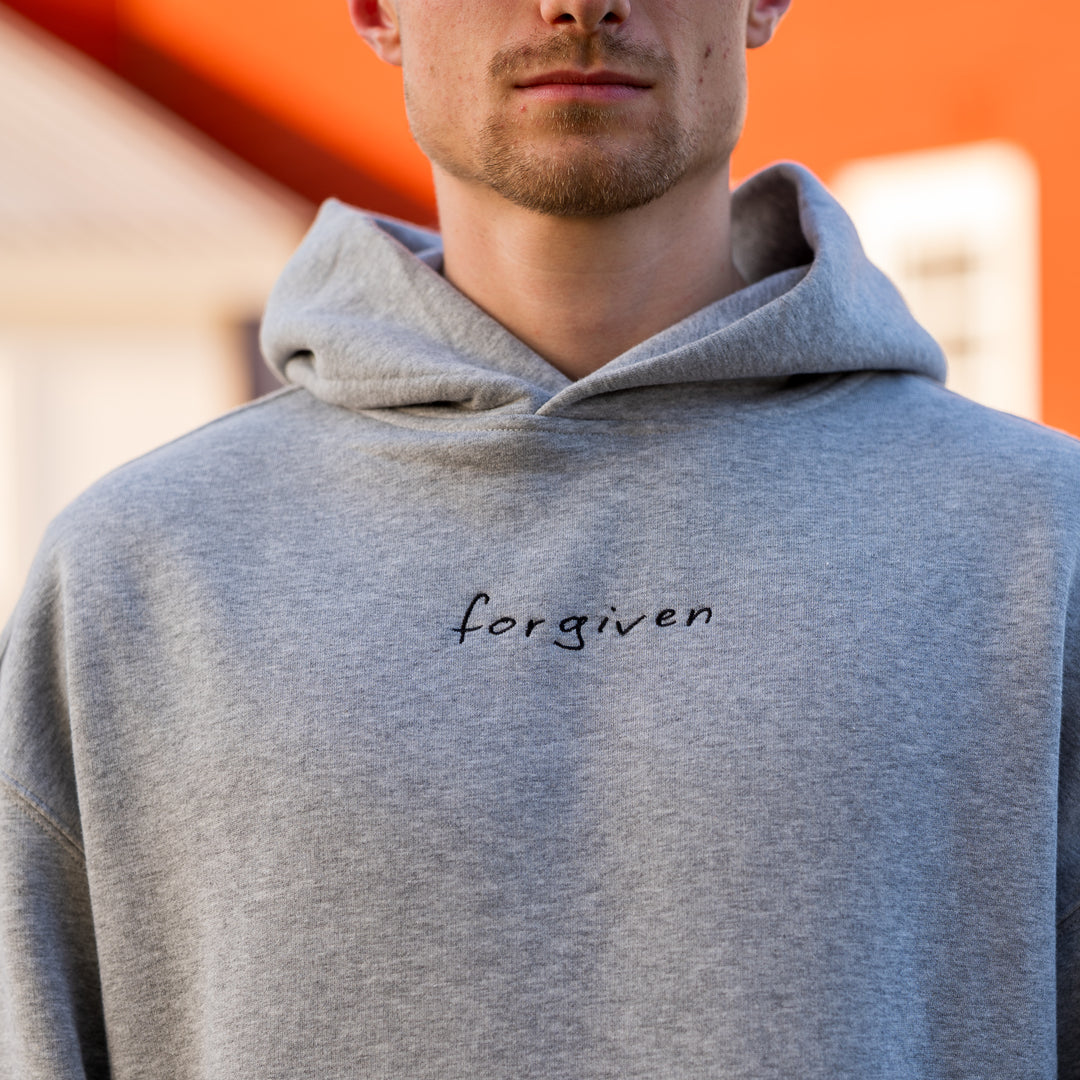 "forgiven" Embroidered Oversized Hoodie