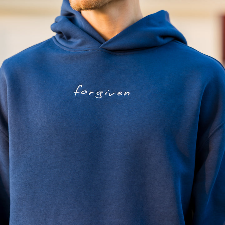 "forgiven" Embroidered Oversized Hoodie