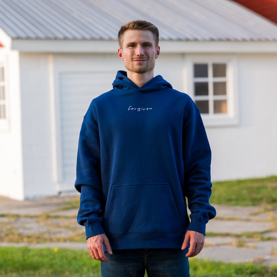 "forgiven" Embroidered Oversized Hoodie