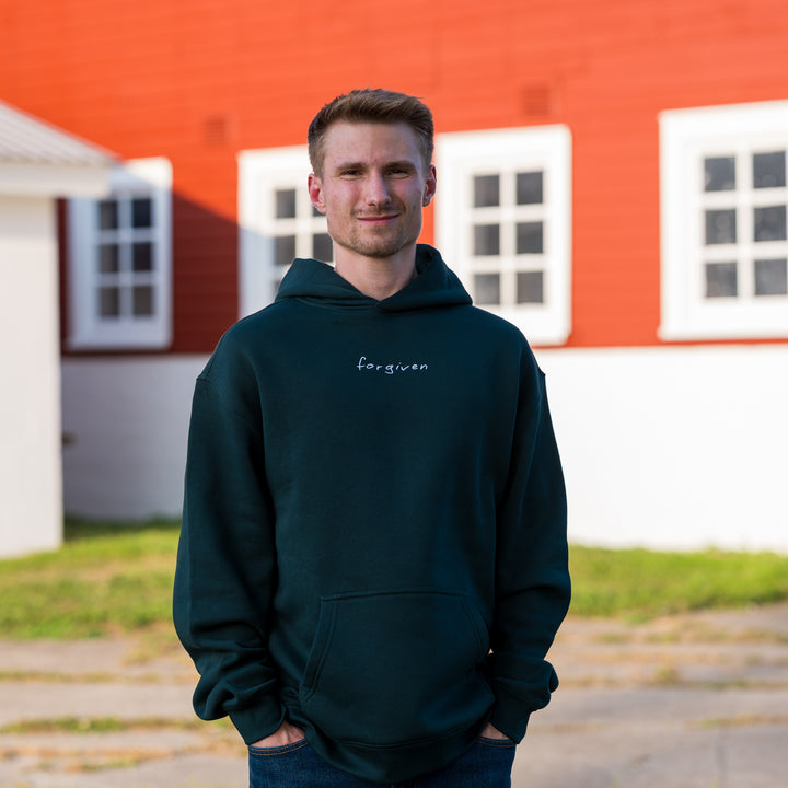 "forgiven" Embroidered Oversized Hoodie