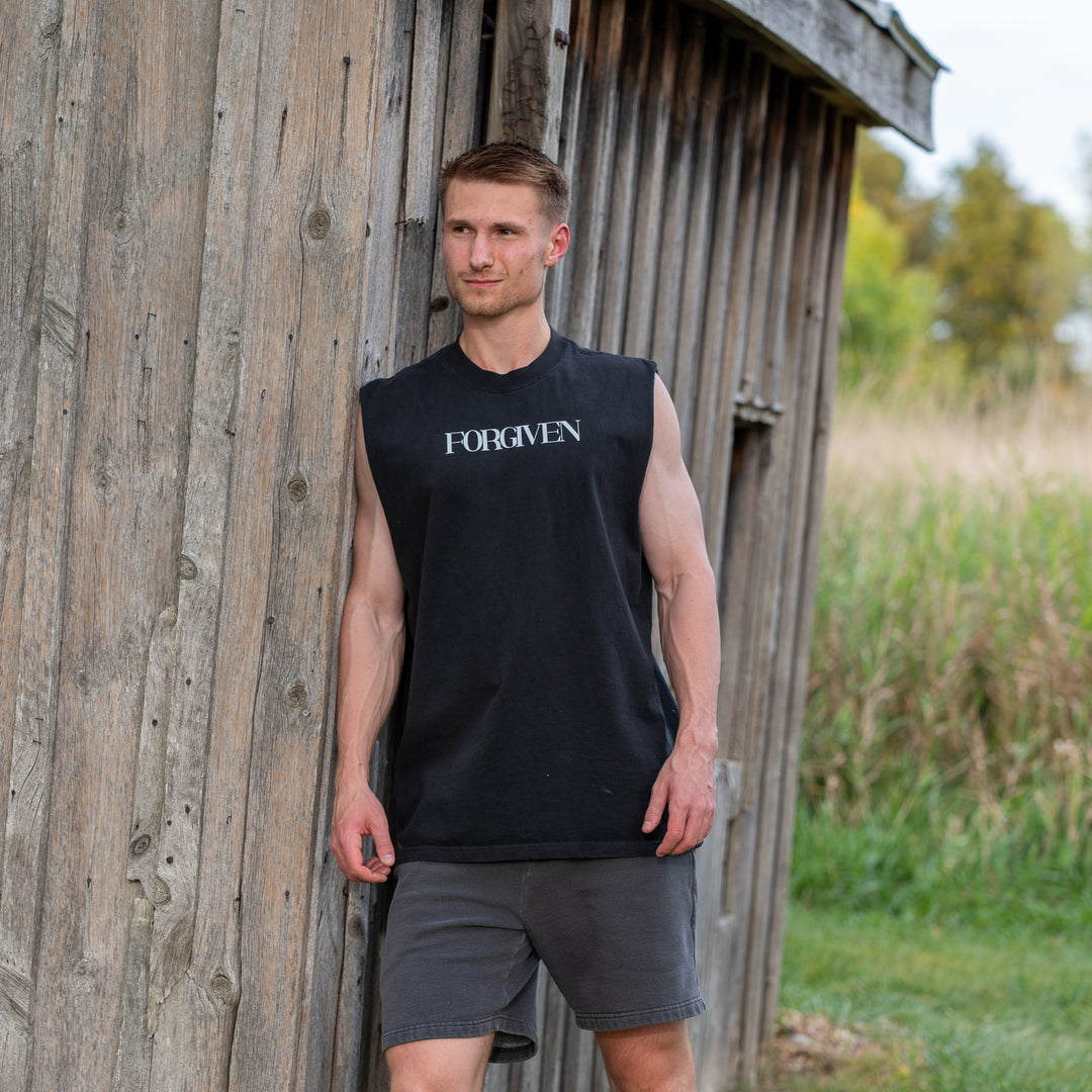 "Forgiven" Faded Tank Top