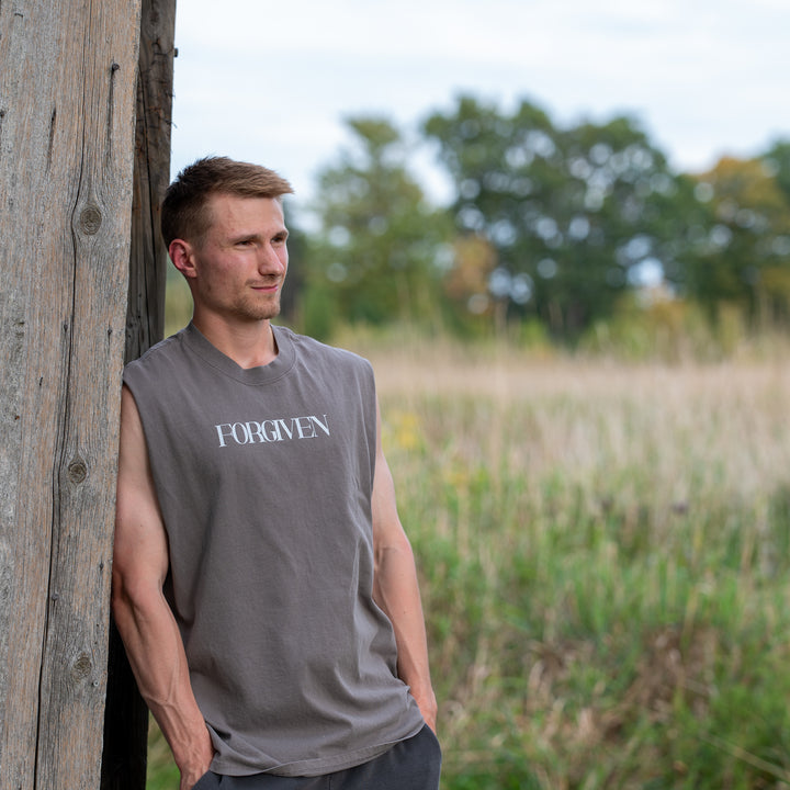 "Forgiven" Faded Tank Top